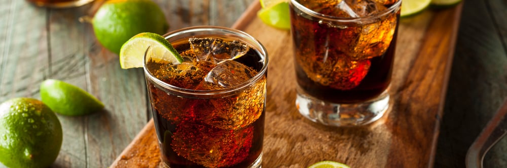 Rum and coke drink