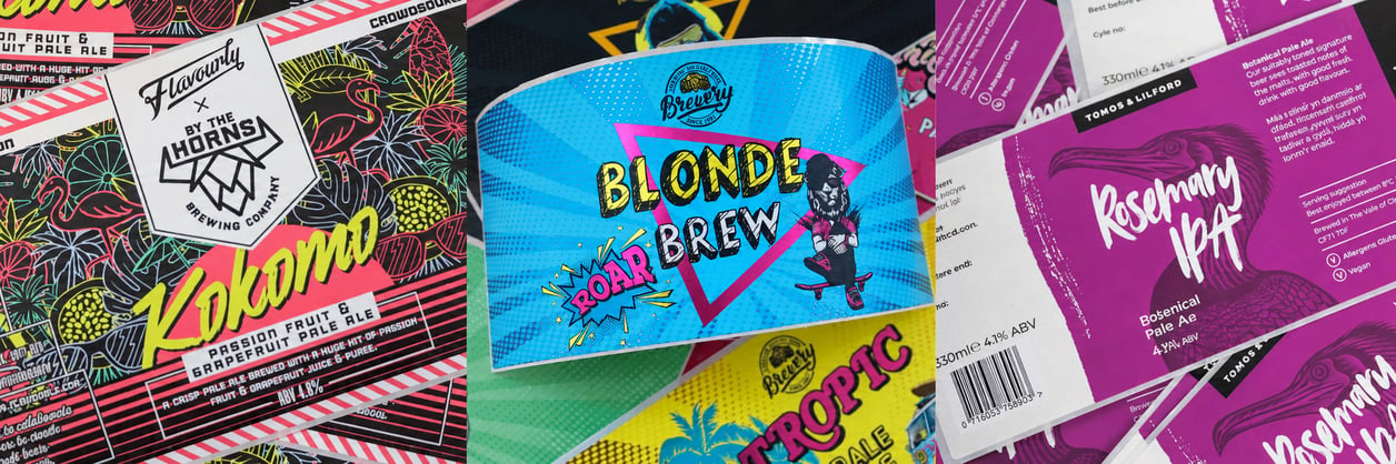 Neon Craft Beer Label Collage