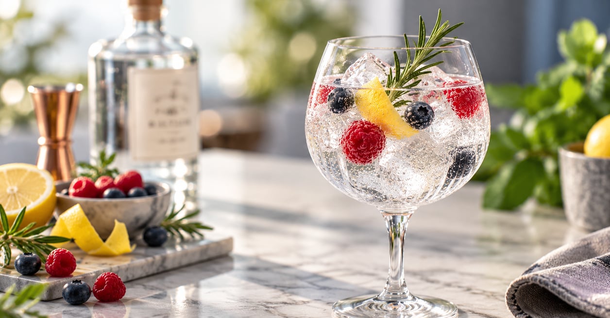Sunlit Berry Rosemary Gin Fizz